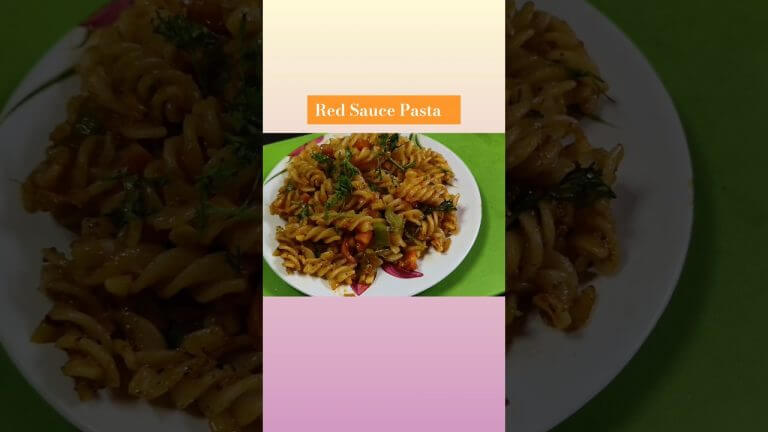 Homemade Red Sauce Pasta #shorts #youtubeshorts #pasta
