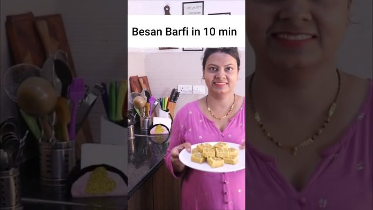 🔥 बिना चाशनी, बिना झंझट – 10 मिनट में टेस्टी बेसन बर्फी! 🍯✨Tasty Besan Barfi in 10 Minutes! 🍯✨