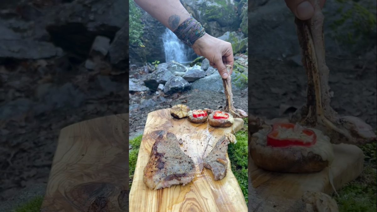 T-bone Steak on Marble🥩 #food #recipe #cooking #asmr #4k #hd #steak #outdoorcooking #nature #like