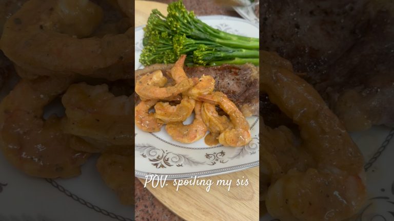 My favorite surf&turf #food #cooking #shrimp #steak #seafood #seafood #recipe #foodie