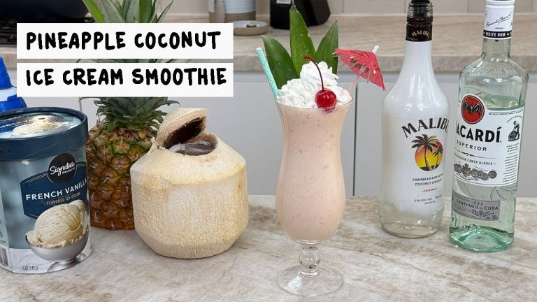 Pineapple Coconut Ice Cream Smoothie