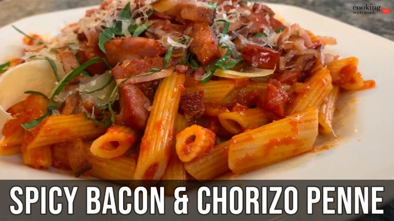 The Best Spicy Bacon and Chorizo Pasta Recipe | Easy Chorizo Pasta