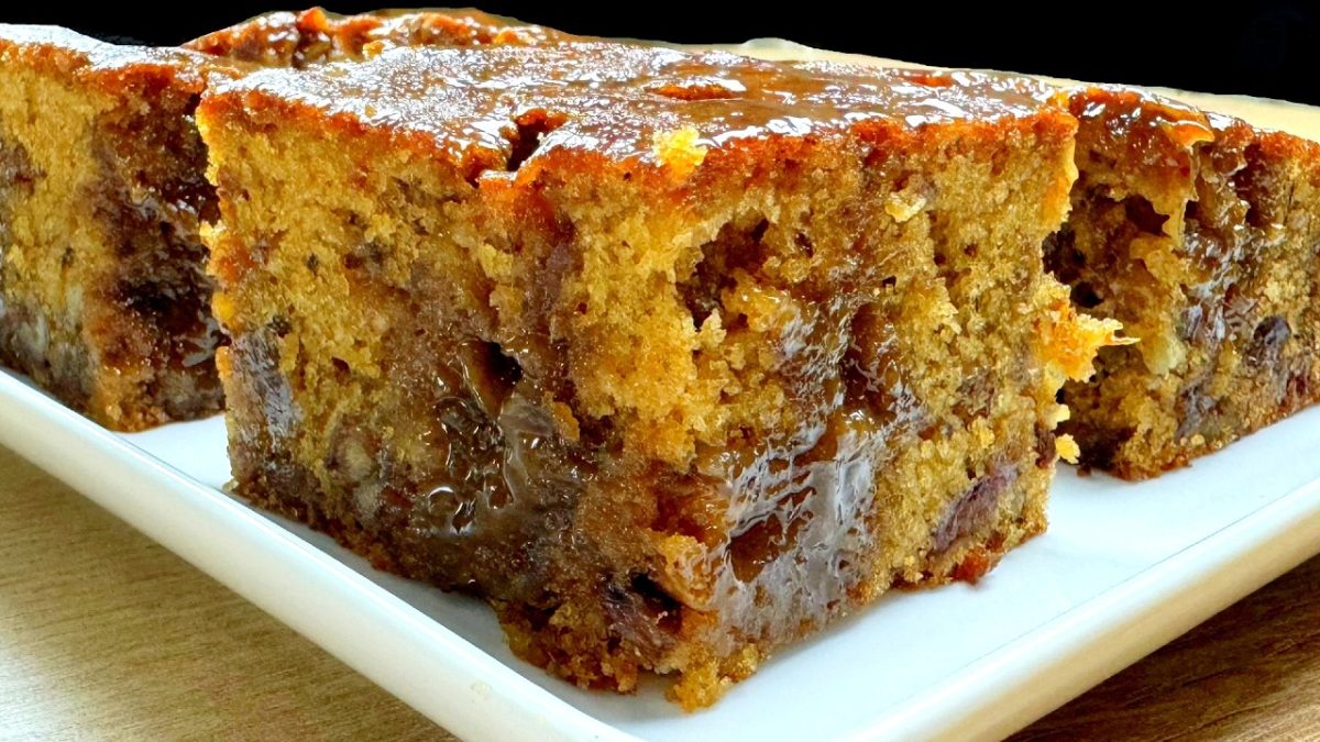 Quick Delicious Cake recipe! Sticky Toffee Cake recipe – Cake in 5 minutes! Date cake recipe