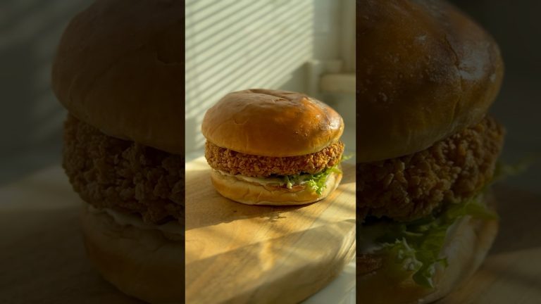 McDonald’s Junior Chicken 🍔 Best homemade burger ever ASMR #viralvideo #recipe #asmr #shorts