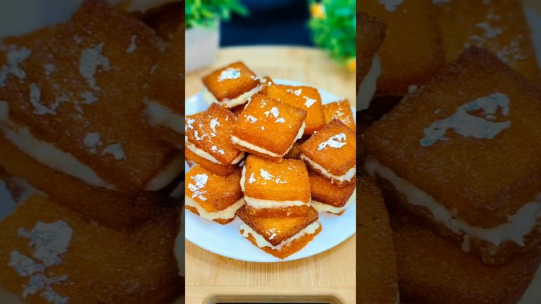 Easy Bread Malai Toast | dessert recipes | bread pudding #shorts #sweet #bread