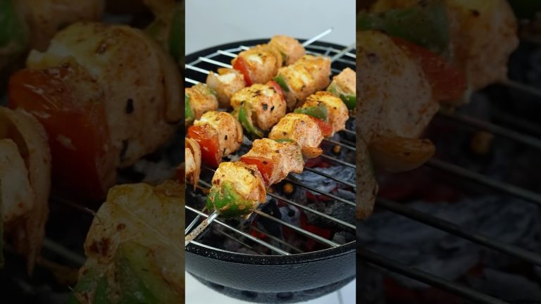 BBQ Paneer tikka 🍱🍢 #shorts #grillrecipes #paneer #asmr
