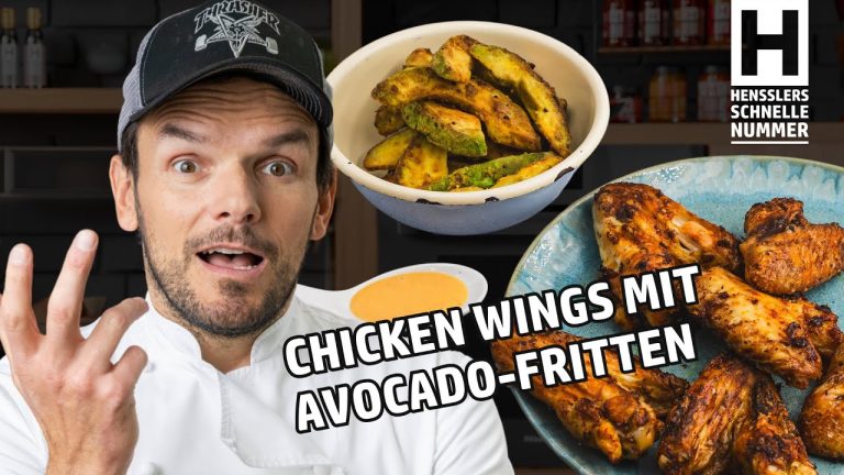 Schnelle Chicken Wings mit Avocado-Fritten aus dem Philips Airfryer Flexible Basket vom Henssler
