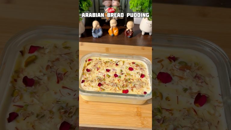 Arabian bread pudding recipe #shorts #recipe #pudding #bread #dessert #shortsfeed #trending #custard