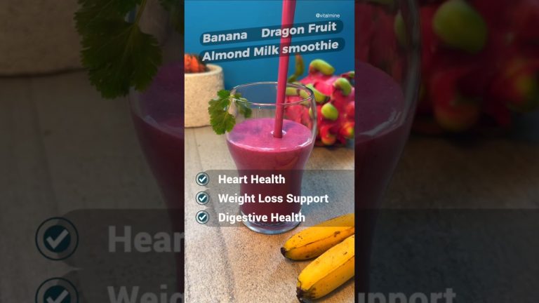 Banana Dragon Fruit Almond Milk smoothie | 5-Minute #smoothierecipes  #weightlossdiets