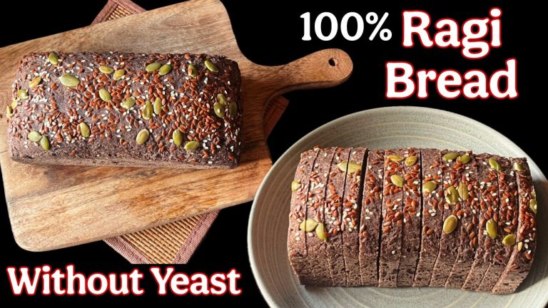 100% Ragi Bread Without Yeast, No Maida, Gluten Free | Easy Ragi Bread Recipe | Ragi Flour Bread
