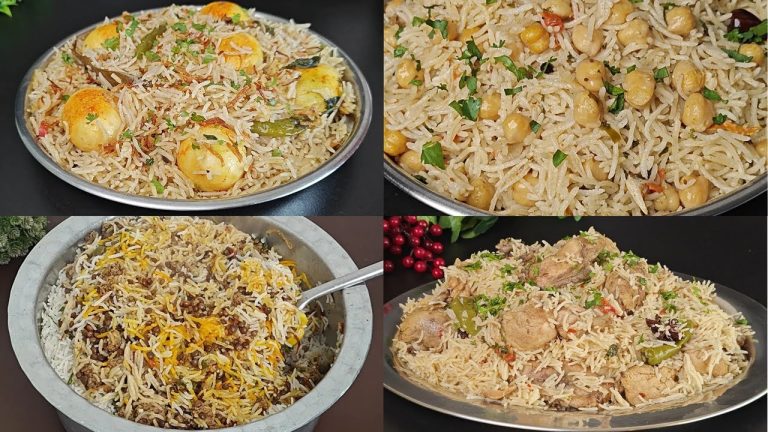White Pulao Recipes  Egg, Chicken, Mutton and Chana Pulao Recipes