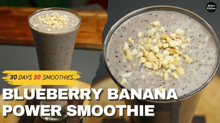 Blueberry Banana Power Smoothie | 30 smoothie recipes (11/30) |  Protein-Rich Smoothie Recipe