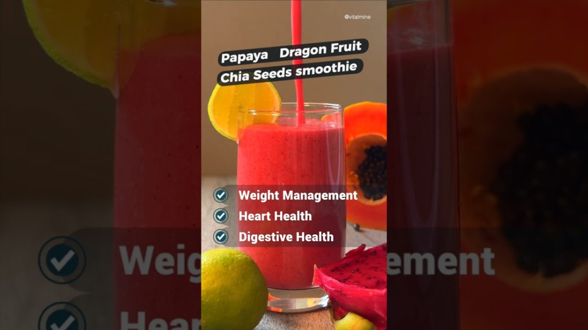 Papaya Dragon Fruit smoothie | #smoothierecipes #fruitsmoothie #weightlossdiets