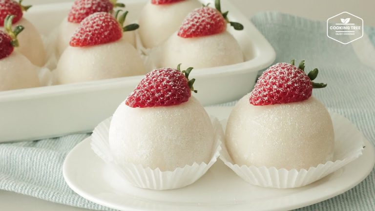 💕딸기 요거트 아이스크림 찹쌀떡 만들기|Strawberry Yogurt Ice Cream Rice Cake(Mochi/Chapssaltteok) Recipe|Cooking tree