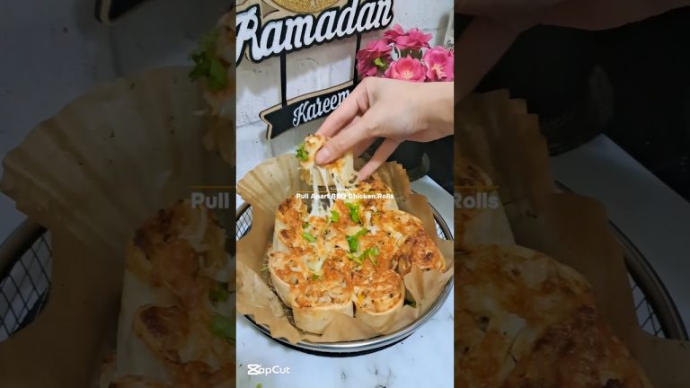 Easy and Cheesy BBQ Chicken Pull Aparts for Iftar 😍 #shorts #shortvideo