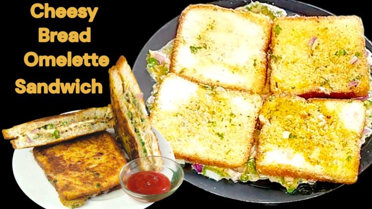 Cheesy Bread Omlett Sandwich | Cheesy Bread Omelette Recipe in Hindi |Masala Bread Omelette Sandwich