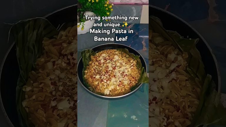 Making pasta in banana Leaf | EP -06 | Banana leaf challenge | #shorts #ytshorts #food #pasta