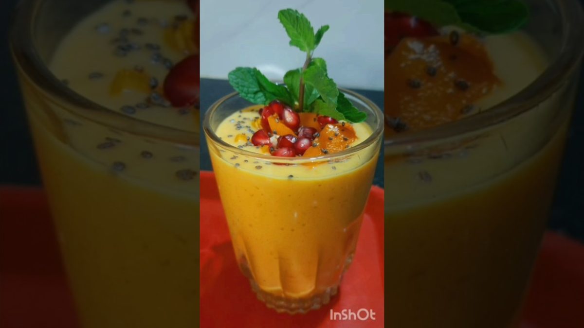 Mango🥭Smoothie Recipe| 🍹Mango Milkshake Recipe|😍#shorts #shortsfeed #trending #viral​ #smoothie​ #yt