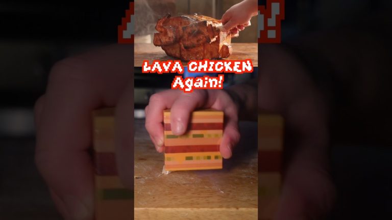 Steve’s Lava Chicken Recipe… Again! Minecraft Movie-Inspired Cooking! #shorts