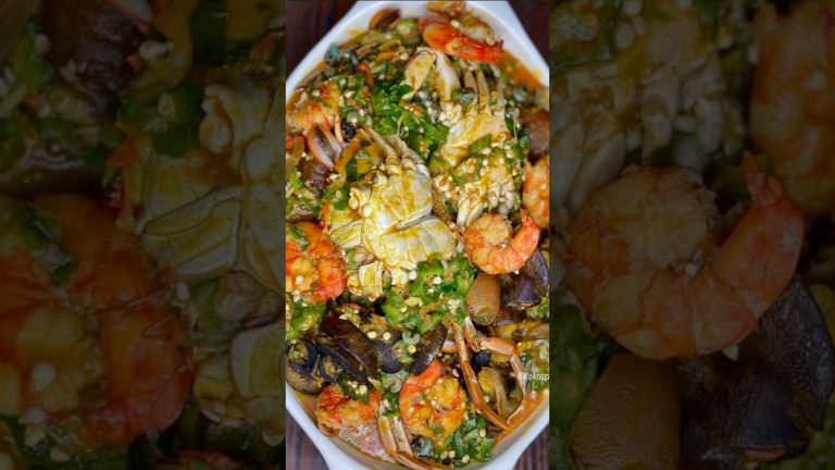 Healthy and Low Budget Sea food Okro#seafood #seafoodokro #okrosoup