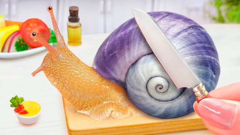 Catch And Cook BEST EVER Miniature Snail Escargot Grilled Recipe 🐌 French Snail Style by Mini Yummy