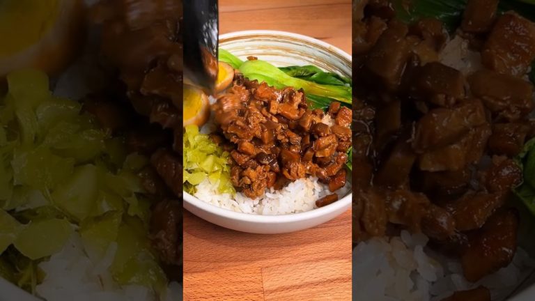 Taiwanese pork belly raise – perfect meat & rice combo  #quickrecipes #cooking