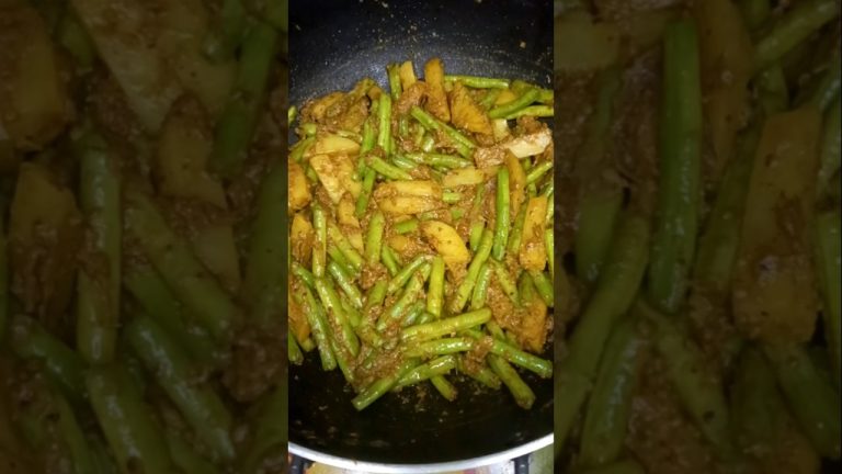 village style long beans recipe with fish #shorts