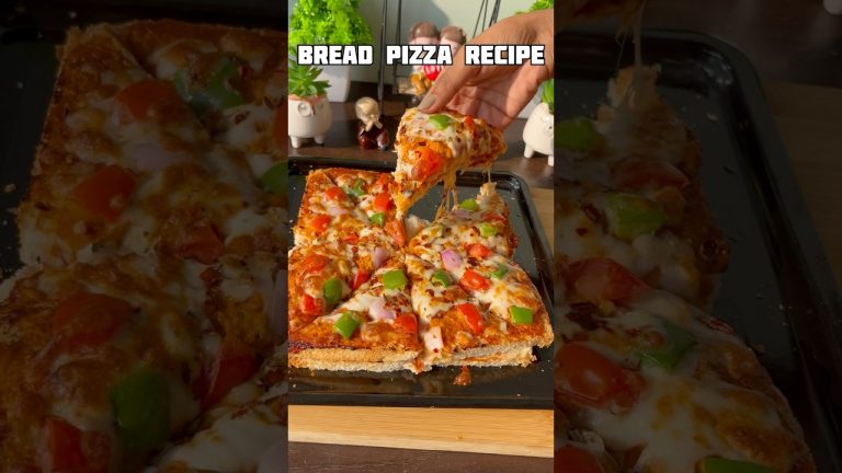 Bread pizza recipe #shorts #recipe #bread #pizza #pizzarecipe #trending #shortsfeed #viralvideo