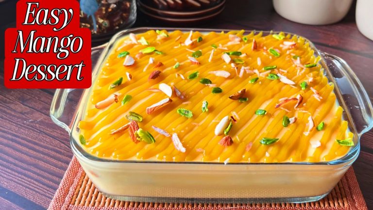 Easy Mango Dessert Recipe Without Cream | Unique Quick And Easy Dessert Recipe | Cold Mango Dessert