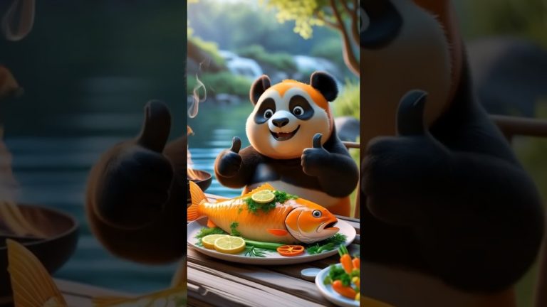 Grilled Fish Recipe by Momo Panda 🐼🔥 #funny #cuteanimals #cooking