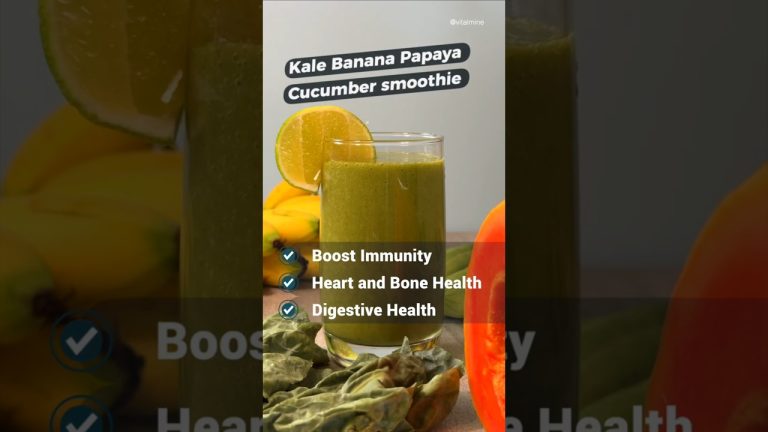 Kale Papaya Banana Cucumber smoothie | #smoothierecipes  #smoothie #hearthealthydiet