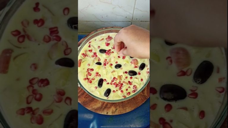 Fruit Custard recipe//easy desserts #food #custard #foodforfoodies #viralreels