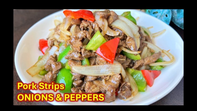 How to cook STIR FRIED PORK STRIPS with Onions and Peppers | Restaurant-style recipe