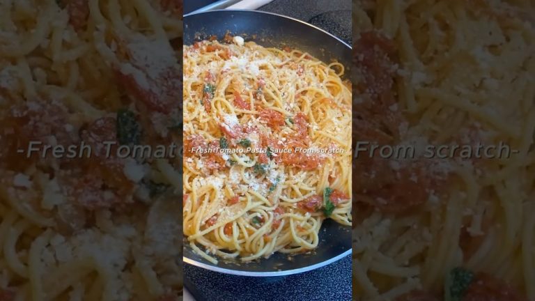 Tomato Pasta Sauce From Scratch! #recipe #cooking #pasta #pastarecipe #sauce #spaghetti #food