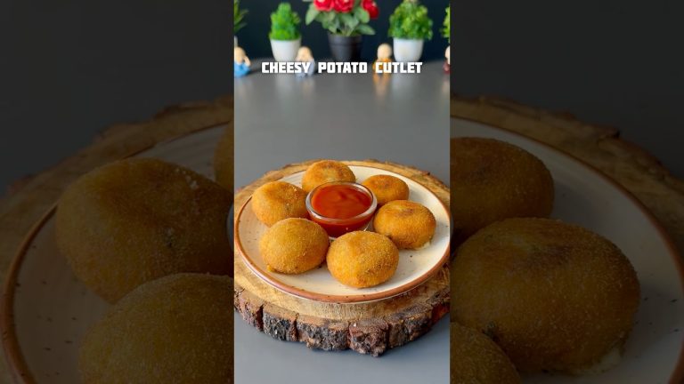 Trending recipe of cheesy potato cutlet #shorts #cheese #recipe #cutlet #snacks