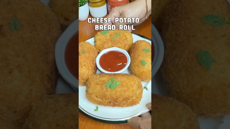 Snack Recipe | Cheese Potato Bread Roll Recipe #snack #food #recipe #cooking #breadroll #shorts