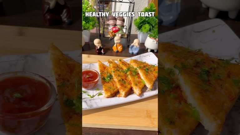Healthy veggies toast recipe #shorts #recipe #bread #snacks #sandwich #shortsfeed #trending #viral