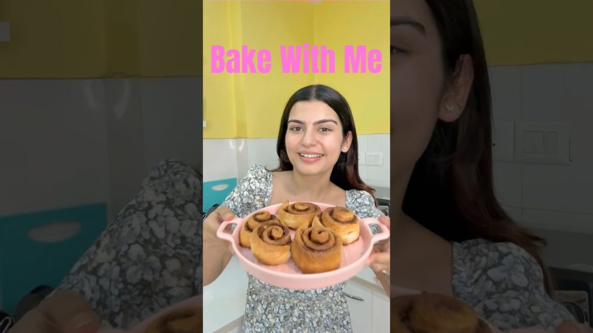 Bake With Me 🩷 Cinnamon Rolls ✨❤️#youtubeshorts #shorts #baking #recipe