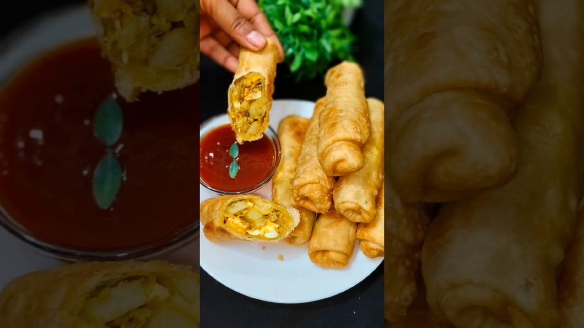 Potato Egg Spring Roll Recipe | Ramadan 2025 Iftar Special | crispy spring roll #shorts #springroll