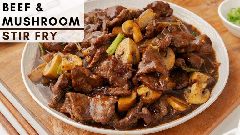 Beef And Mushroom Stir Fry Recipe | Tender juicy beef and vegetables stir fry