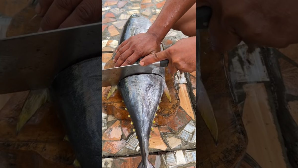 Grilling Perfect Tuna Fish Tail | Juicy Seafood BBQ Recipe | How to Cook Tuna Tail Steaks