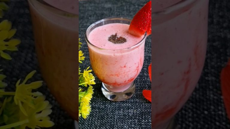 Easy Strawberry Milkshake Without Ice Cream | Delicious and Guilt-Free Smoothie