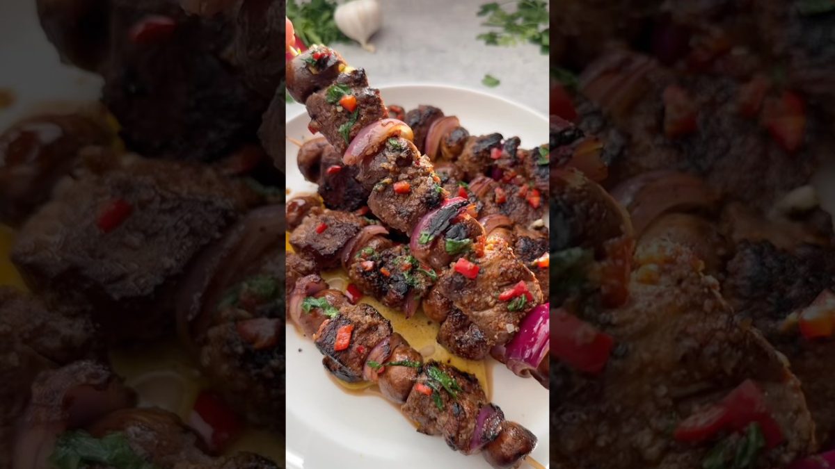 Chilli Garlic Butter STEAK Skewers. Recipe #steak #shortsfood #cooking #recipes #fyp