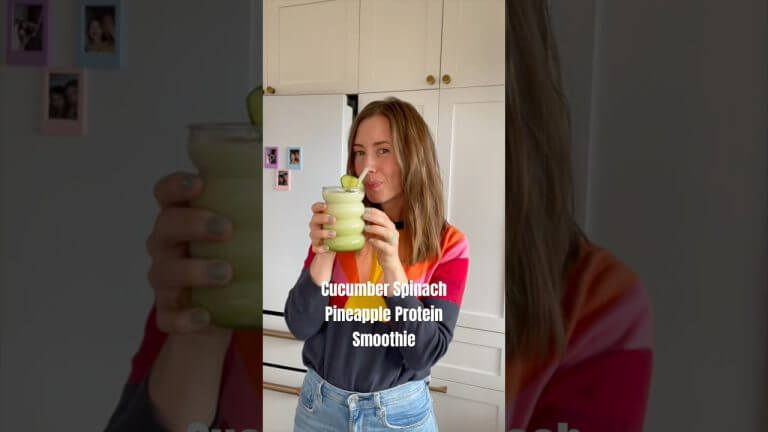 Cucumber Spinach Pineapple Protein Smoothie Recipe – 5 Ingredients!