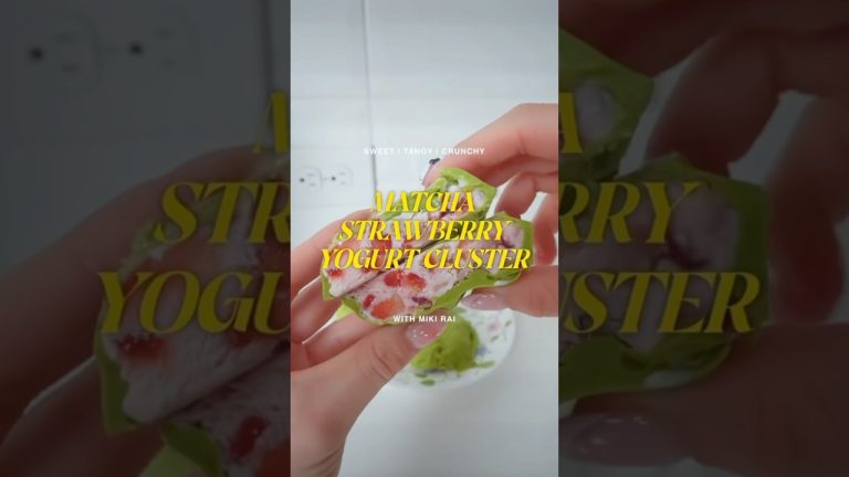 Part 12 | How to make matcha strawberry yogurt clusters! 🍓🍵 Recipes 13/25