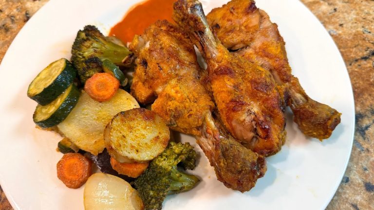 Delicious Oven Fried Chicken with Vegetables Recipe – Cooking with Yousef