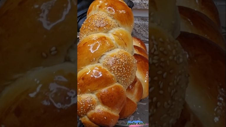 Soft & Fluffy Braided Sesame seed Bread