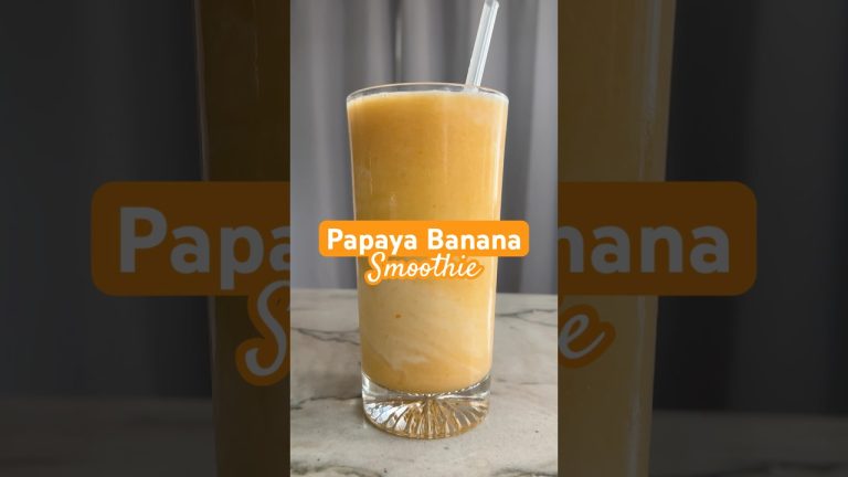 Refreshing Papaya Banana Smoothie 🌴 #Food #Cooking #Recipe #Shorts
