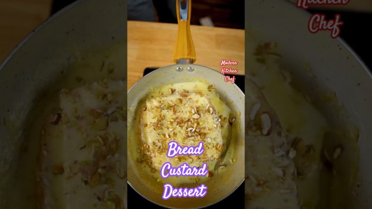Bread and Custard Dessert | #recipe #cooking #shorts