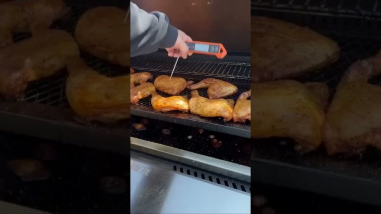 Chicken is temping perfectly! #food #bbqchicken #grilling #bbqmeat #bbq 🔥🔥🔥